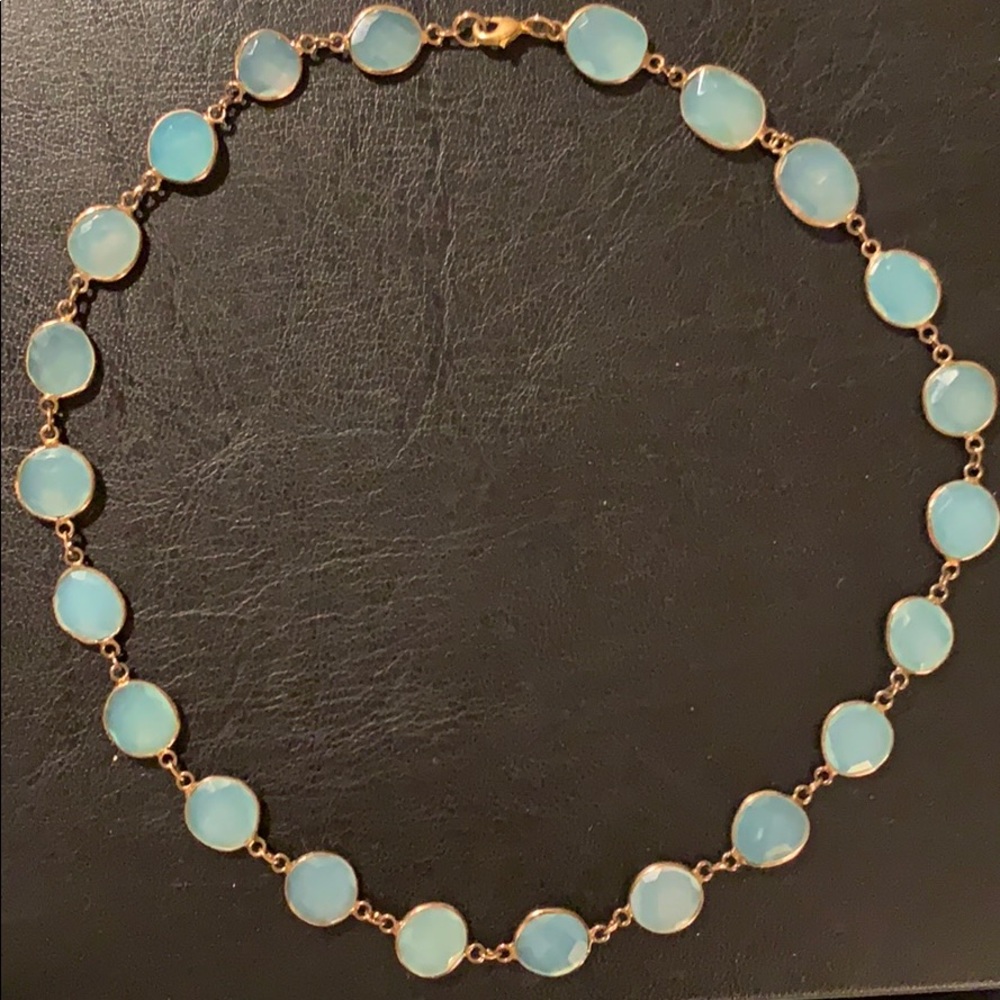 Semi-precious  opaque faceted  stone necklace
